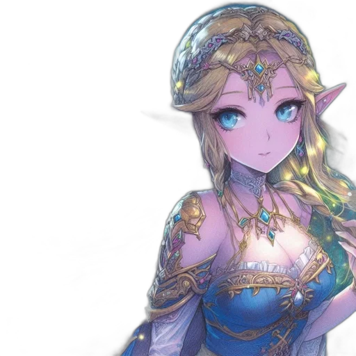 dress, crown, staff, fantasy art transparent PNG cut-out