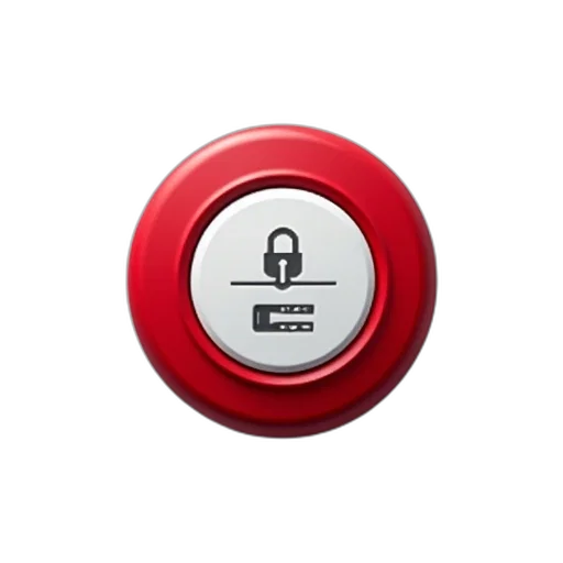 red, smart, button, key transparent PNG cut-out