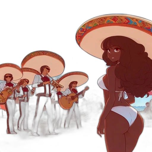 concept art, beach, bustling, woman transparent PNG cut-out