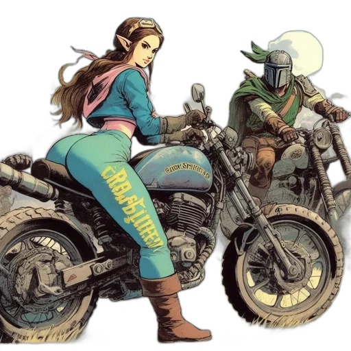 comic book art, concept art, fantasy art, cyberpunk transparent PNG cut-out