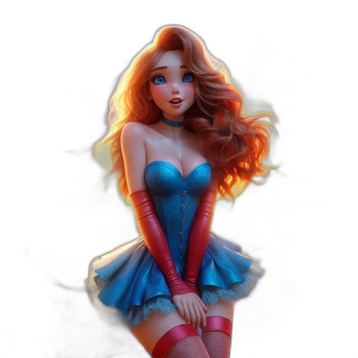 dress, crown, comic book art, fantasy art transparent PNG cut-out