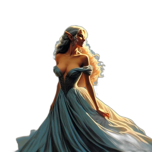 dress, crown, concept art, fantasy art transparent PNG cut-out