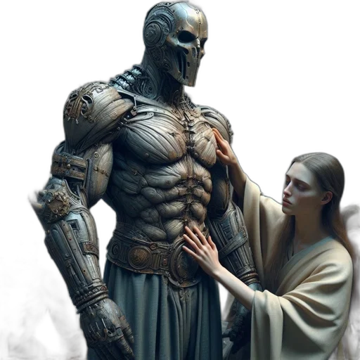 sword, robot, creature, dress transparent PNG cut-out