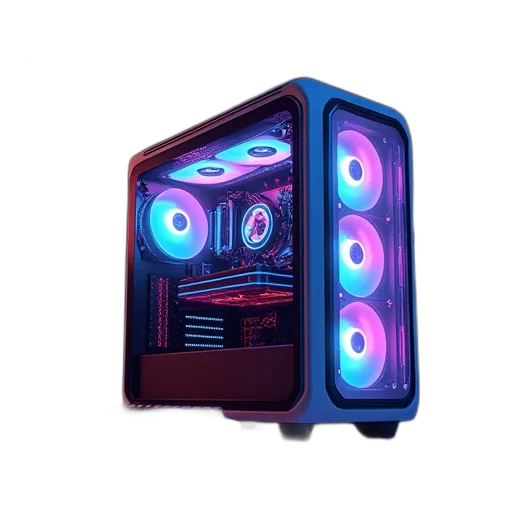 robot, cyberpunk, 3d render, vaporwave transparent PNG cut-out