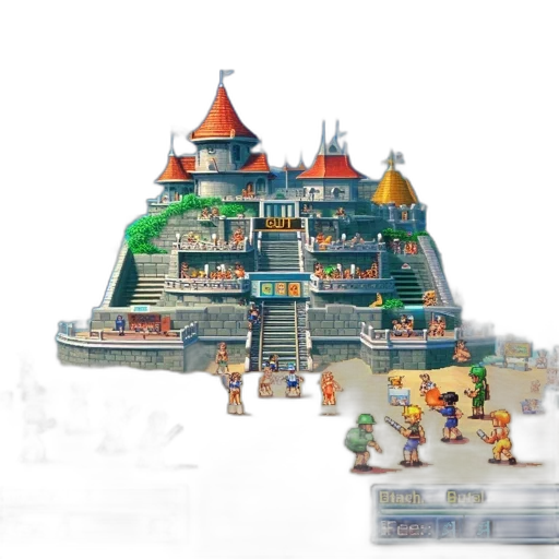 building, concept art, 3d render, pixel art transparent PNG cut-out