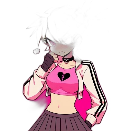 jacket, dress, hair, staff transparent PNG cut-out