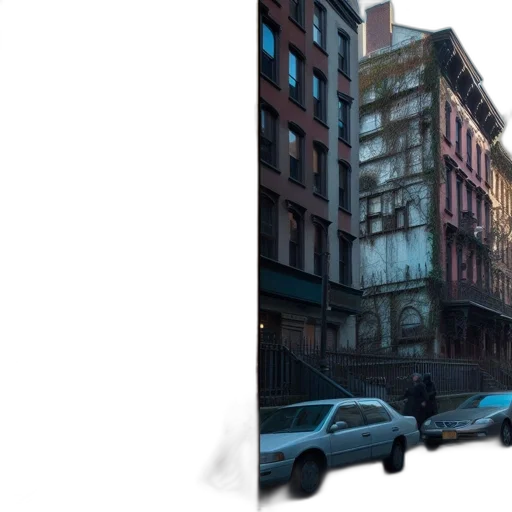 car, building, robot, umbrella transparent PNG cut-out