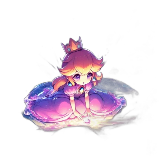crown, dress, creature, staff transparent PNG cut-out