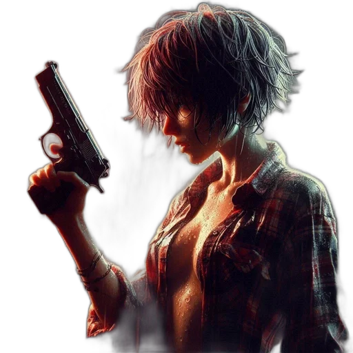 weapon, concept art, cyberpunk, comic book art transparent PNG cut-out