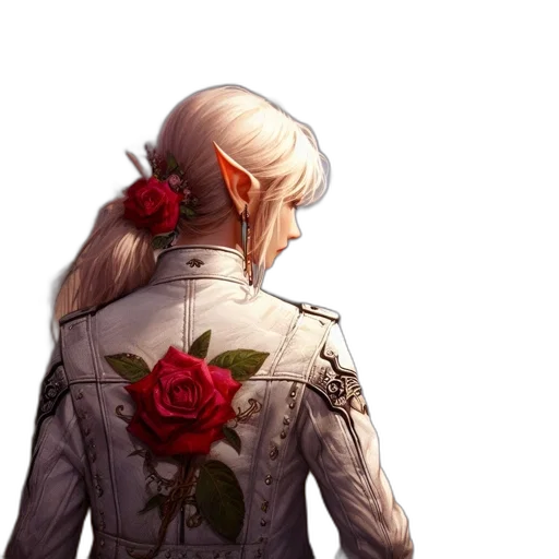 flower, jacket, crown, face transparent PNG cut-out