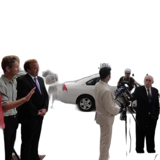 car, staff, group, men transparent PNG cut-out