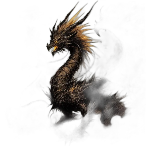 dragon, creature, animal, staff transparent PNG cut-out