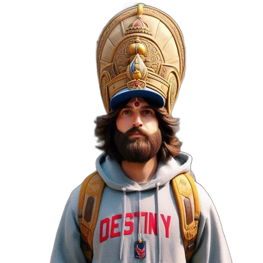 crown, jacket, hat, staff transparent PNG cut-out