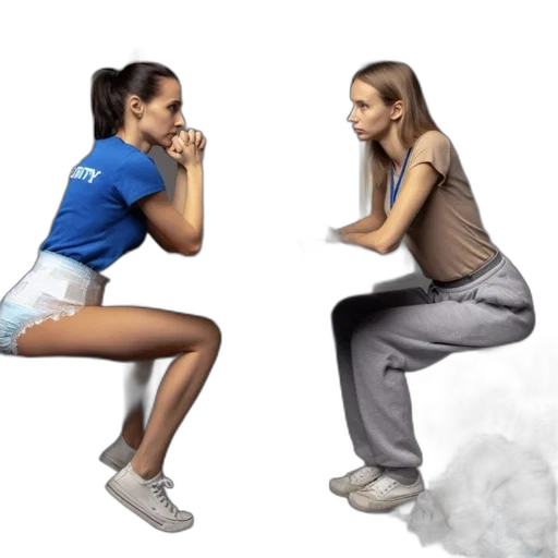 concept art, photorealistic, two, women transparent PNG cut-out