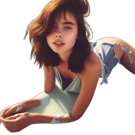 dress, face, hair, creature transparent PNG cut-out
