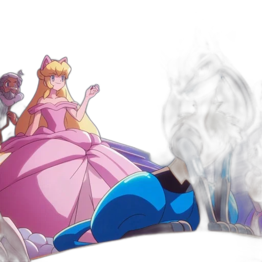dress, crown, concept art, vaporwave transparent PNG cut-out