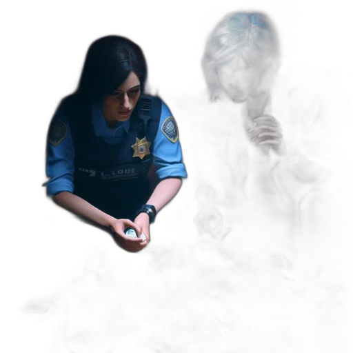 staff, jacket, face, creature transparent PNG cut-out