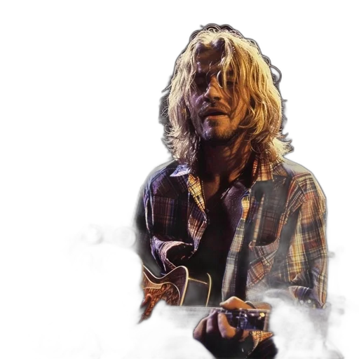 man, long, hair, plays transparent PNG cut-out