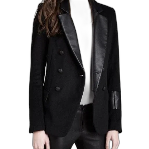 jacket, dark, monochrome, woman transparent PNG cut-out