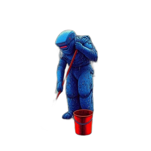 robot, bottle, staff, jacket transparent PNG cut-out