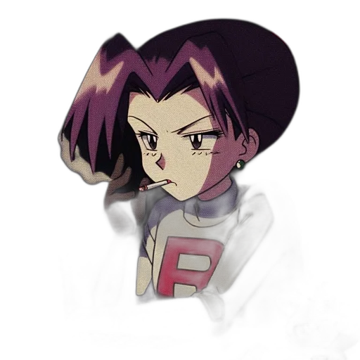 hair, staff, face, jacket transparent PNG cut-out