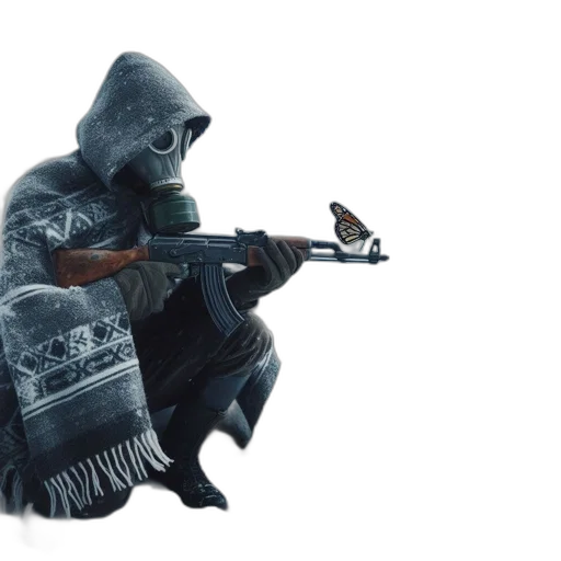 weapon, jacket, sword, mask transparent PNG cut-out
