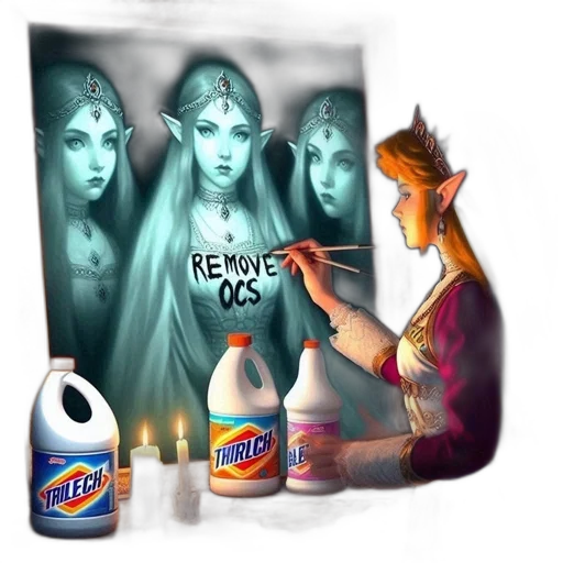 bottle, dress, crown, concept art transparent PNG cut-out