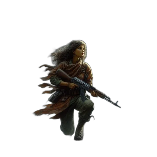 weapon, staff, sword, hair transparent PNG cut-out
