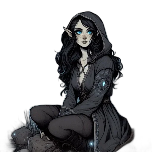 dress, staff, fantasy art, concept art transparent PNG cut-out