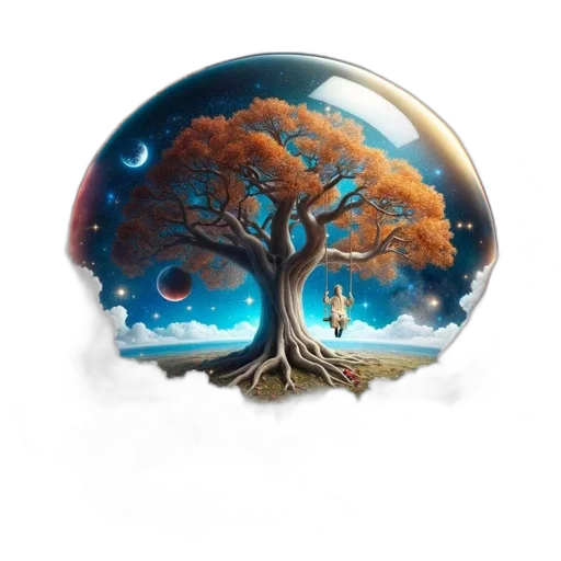 tree, crown, mask, fantasy art transparent PNG cut-out