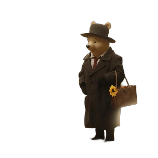 hat, staff, jacket, 3d render transparent PNG cut-out
