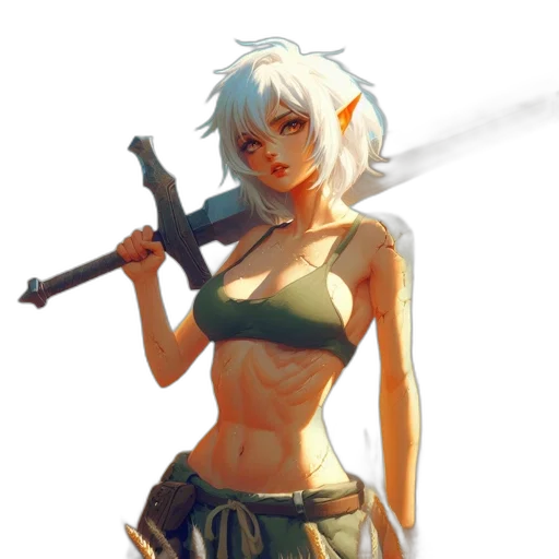 sword, weapon, staff, fantasy art transparent PNG cut-out
