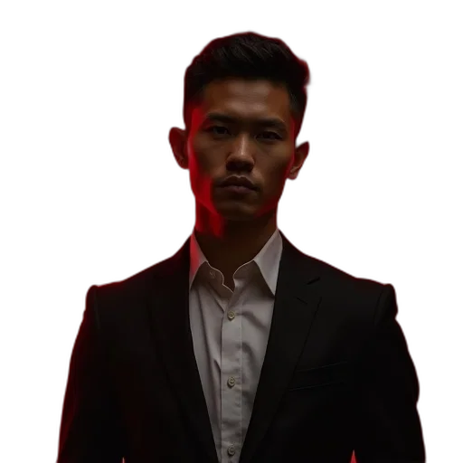 face, jacket, staff, mask transparent PNG cut-out