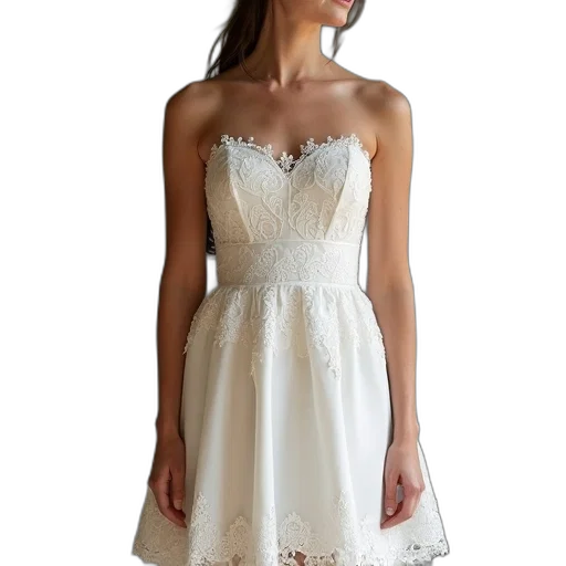 dress, line, strapless, short transparent PNG cut-out