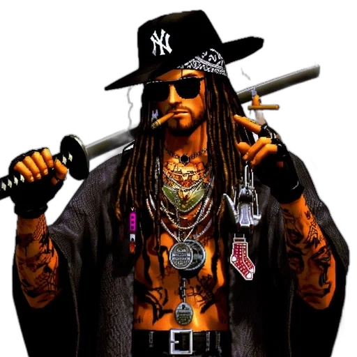 jacket, hat, staff, cartoon transparent PNG cut-out
