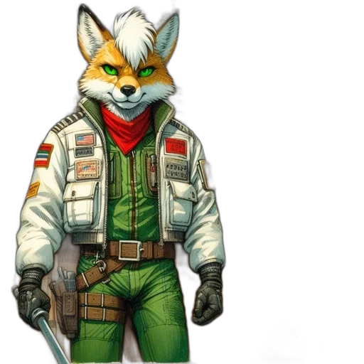 jacket, staff, animal, concept art transparent PNG cut-out