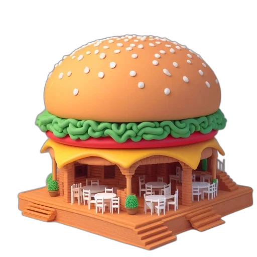 food, building, 3d render, concept art transparent PNG cut-out