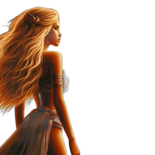 dress, hair, fantasy art, photorealistic transparent PNG cut-out