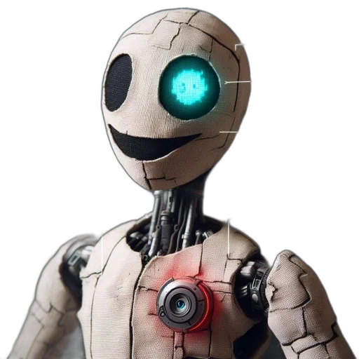 robot, mask, 3d render, concept art transparent PNG cut-out