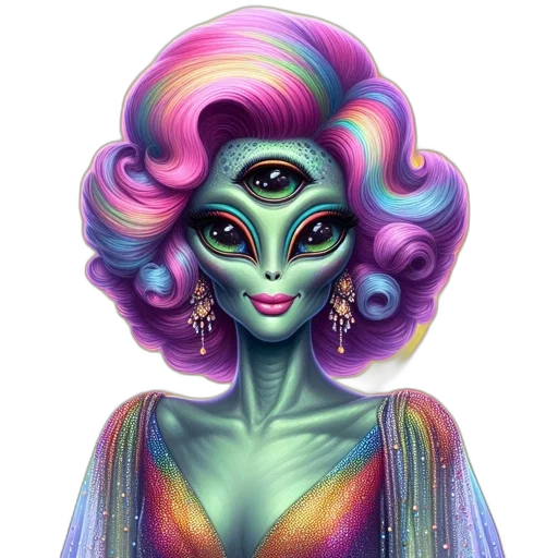 creature, face, dress, fantasy art transparent PNG cut-out