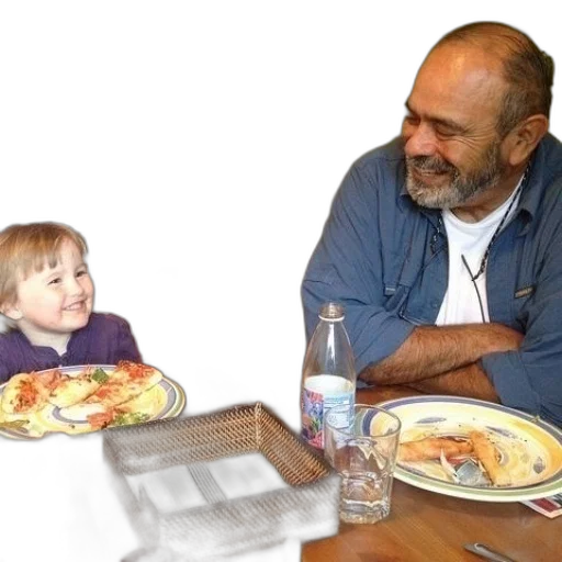 food, man, child, sit transparent PNG cut-out