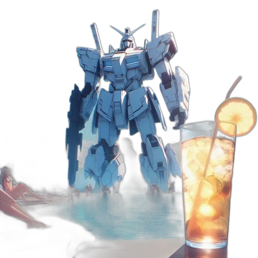 robot, food, weapon, vaporwave transparent PNG cut-out
