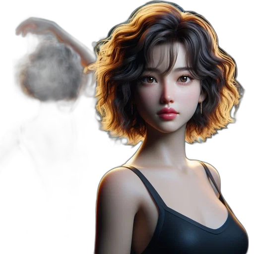 hair, face, fantasy art, concept art transparent PNG cut-out