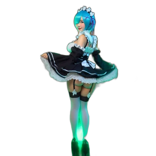 dress, robot, staff, weapon transparent PNG cut-out