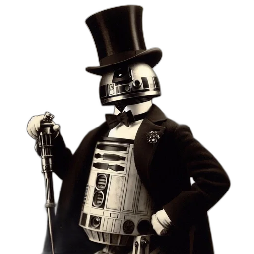 robot, staff, concept art, 3d render transparent PNG cut-out