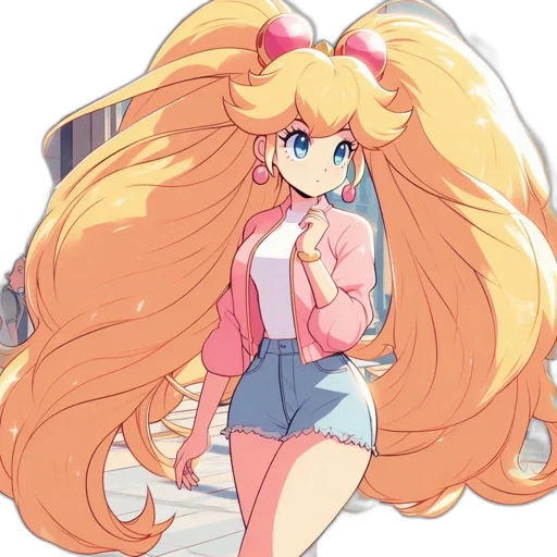 hair, jacket, dress, staff transparent PNG cut-out