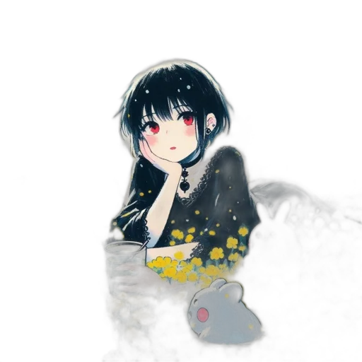 flower, dress, umbrella, creature transparent PNG cut-out