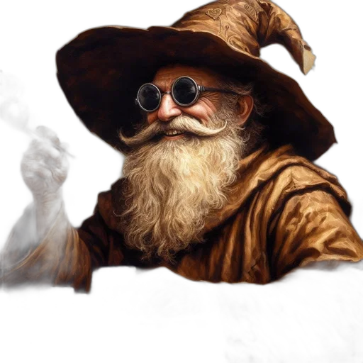 hat, staff, face, dragon transparent PNG cut-out