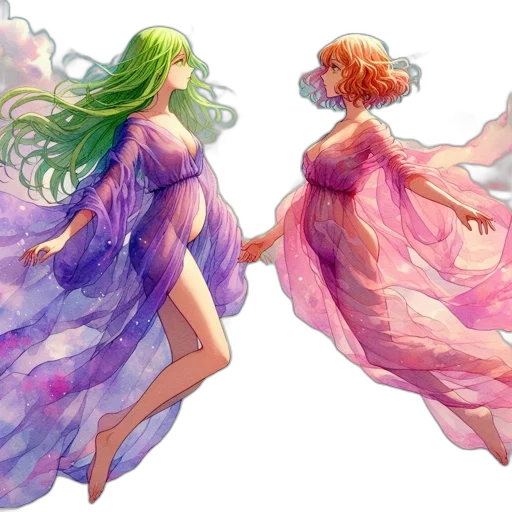 dress, watercolor, concept art, fantasy art transparent PNG cut-out