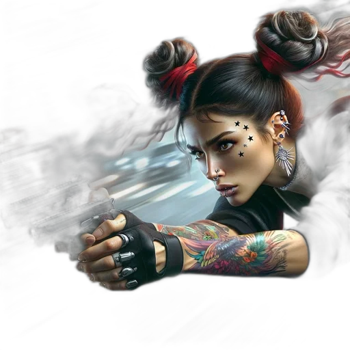 weapon, concept art, fantasy art, cyberpunk transparent PNG cut-out